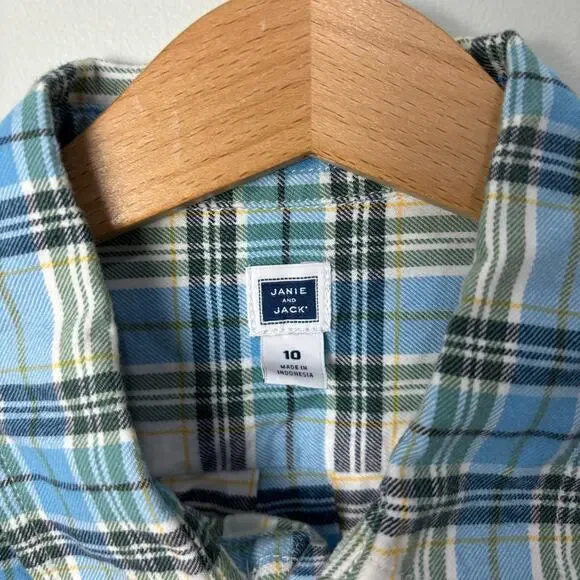 Janie and Jack Blue Plaid Shirt - Picture 3 of 4